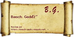 Basch Gedő névjegykártya